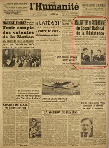Humanite du 27 octobre 1945 MRJ MOI