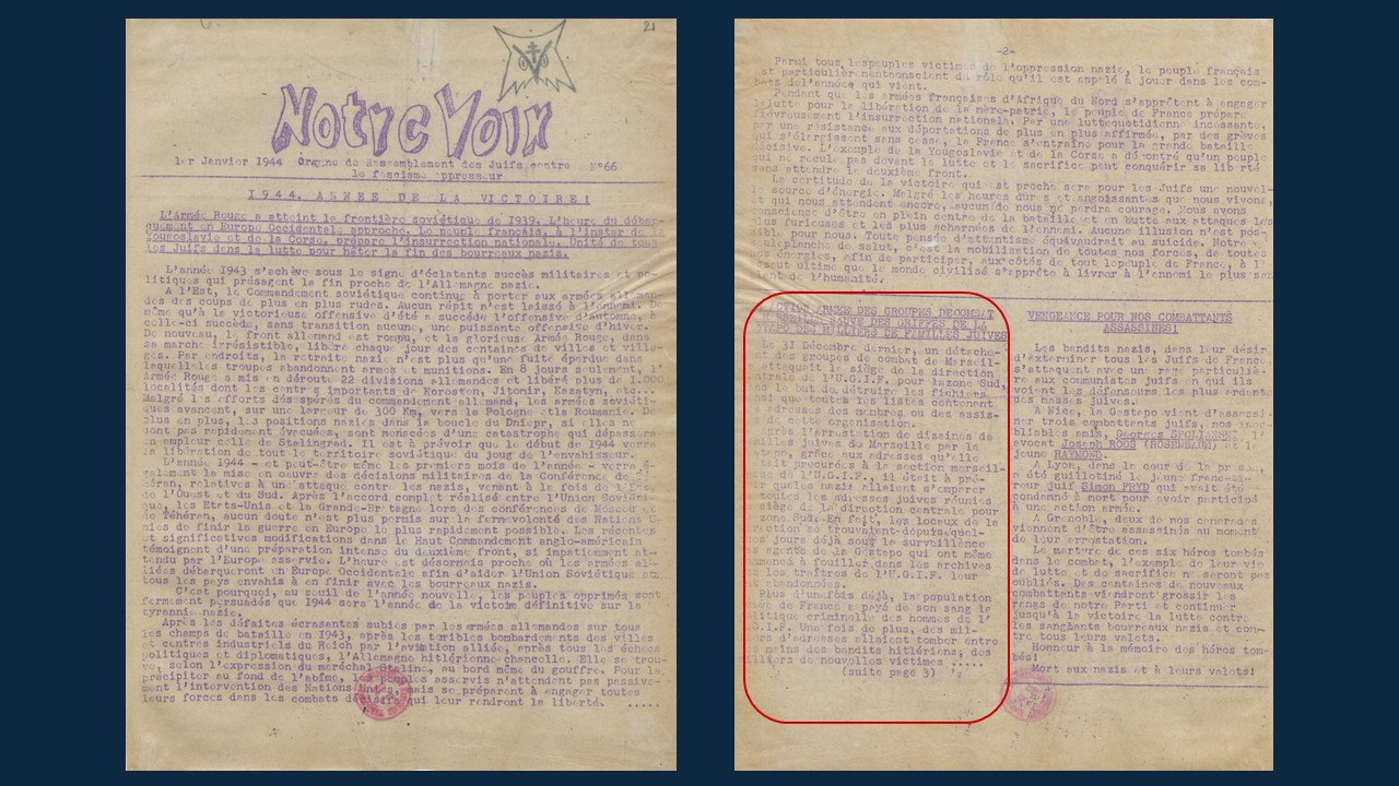 Notre Voix 1944 MRJ MOI